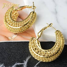 Zea dear Jewelry Fashion Copper Hoop High Quality Big Earrings For Women Classic Luxury Romantic Anniversary Trendy Earrings 2024 - buy cheap
