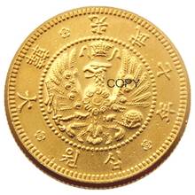 Kr (31) coréia-ocupação russa 10 ganhou grande coréia, 7th ano de gwang mu moeda de cópia banhado a ouro 2024 - compre barato