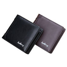 Cartera de cuero para hombre, tarjetero de negocios, monedero masculino, billetera de bolsillo Vertical, a la moda 2024 - compra barato