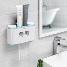 Bathroom Automatic Toothpaste Dispenser Toothpaste squeezer Bathroom Accessories Wall PasteMounted Toothbrush Cup Storage Holder 2024 - buy cheap
