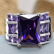 Роскошное обручальное кольцо, романтическое женское кольцо с фиолетовым цирконием, аксессуары для вечеринок для девушек, очаровательное обручальное кольцо, подарок для влюбленных 2024 - купить недорого