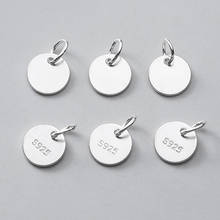 2pcs 925 Sterling Silver Small Round Tag Charms 6mm Entire S925 Silver Dangle Decoration Widget Pendant DIY Jewelry Findings 2024 - buy cheap