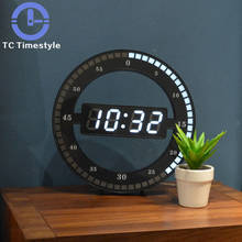 Reloj Digital LED de pared para decoración del hogar, dispositivo electrónico de atenuación, Circular, fotoreceptivo, diseño moderno 2024 - compra barato
