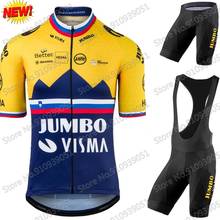 2021 Jumbo Visma Cycling Jersey Set Slovenia Roglic Cycling Clothing Slovenian Champion Race Road Bike Suit Bicycle Bib Shorts 2024 - buy cheap