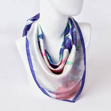 100% Real Silk Square Neckerchief Scarf 65*65cm Silk Kerchief Wraps for Ladies Printed Bandana Hangzhou Silk Square Neck Scarves 2024 - buy cheap