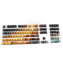 Teclado mecânico com 5 lados e 110 teclas, keycap para mx cereja, processo de sublimação, 110 teclas
