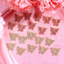 10Pcs/set Bling Rhinestone Butterfly Charms Gold Silver Color Crystal Animal Pendant DIY Earrings Necklaces Jewelry Accessories 2024 - buy cheap