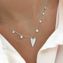 Modern Style Chain Necklace S925 sterling silver geometric charm Heart Shape Necklaces for Women Pendants Choker Jewelry 2024 - buy cheap