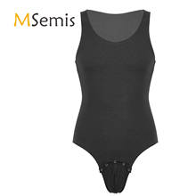 Swimwear Men Lingerie Bodysuit Deep U Neck Sleeveless Press Button at Crotch Vest Shirt Sportswear Jumpsuit Bodysuit for Fitness 2024 - buy cheap