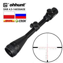 Mira óptica para rifle, mira de escopo especial para caça riflescope ohhunt snr 4.5-14x50 aoe vermelho com trilho de uma peça 2024 - compre barato