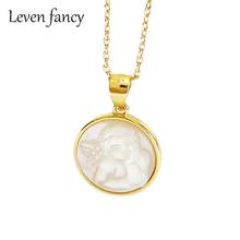 925 Sterling Silver Angel Baby Pendant Mother of Pearl Abalone Shell Necklace Lovely Jewelry Women Birthday Gift Gold Necklaces 2024 - buy cheap