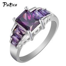 New Popular Crystal Purple Zircon 925 Sterling Silver Ring European and American Fashion Wedding Engagement Jewelry Bijoux 2024 - buy cheap