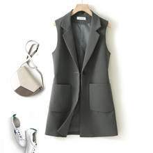 OL 2021 Spring And Autumn Suit Vest Female Jacket Korean Long Section Single Button Sleeveless Waistcoat Women Blazer Tops zh296 2024 - buy cheap