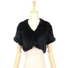 QIUCHEN 44 Free Shipping Solid Short Women Genuine Knitted Rabbit Fur Vest Natural Real Fur Coat Winter Gilet Fashionable Dress 2024 - buy cheap