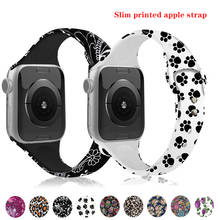 Silicone print strap for Apple watch band 40mm 44mm iWatch band 38mm 42mm Slim bracelet Apple watch series 5 4 3 2 42 44 40 38mm 2024 - buy cheap