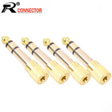 10pcs/lot 6.35mm Stereo 3-pole Male Plug to 3.5mm Female Jack Audio Adapter Gold Plated Microphone Connector Audio Converter 2024 - buy cheap