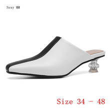 Pumps Women Slingbacks Career Mules Shoes Low Med Heels Woman Med Heel Shoes Plus Size 34 - 40 41 42 43 44 45 46 47 48 2024 - buy cheap