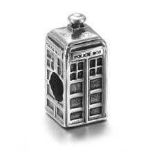 Stainless Steel Police Box Bead 5mm Hole Metal European Beads Bracelet Charms Supplies for DIY Jewelry Making Accessories 2024 - buy cheap