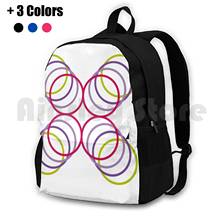 Flashy Embossed Cross-Circle Swirl Outdoor Hiking Backpack Waterproof Camping Travel Illusion Whirlwind Overlay Arc Circle 3D 2024 - buy cheap