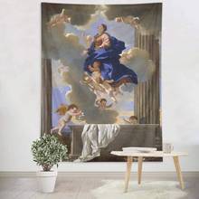 Christian Holy Virgin Maria Wall Tapestry Angel Babies in Heaven Wall Hanging Love Theme 2024 - buy cheap