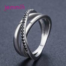 High Quality Women 925 Sterling Silver Ring Jewelry Multi-layer Cross Statement Ring Bague Anillos Silver Fine Jewelry 2024 - buy cheap