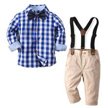 Boy Formal Clothes Baby Wedding Dress Long-sleeves Children Costume Boys Autumn Suit Infant Kid Gentleman Clothing Set 2024 - buy cheap