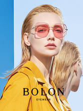 BOLON Tinted Color Pink Yellow Sunglasses Women Dark Sun Shades UV400 Polygon Rimless Black Sunglasses BL7079 2024 - buy cheap