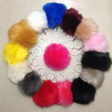 Fluffy Pompon Fur Ball Key Chain For Women Faux Rabbit Fur Pompom Keychain Trinket Charm Bag Key Ring Holder Jewelry Gift 2024 - buy cheap