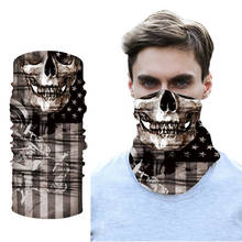 3D Skull Balaclava Neck Buffs Bandana Face Mask Camouflage Motorcycle Ghost Skull Face Shield Durag Halloween Bandana Scarves 2024 - buy cheap