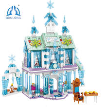 Follow Store =$2 Coupon Girls Ice Princess Castle Model Building Blocks Toys For Children Friends Gifts 904 PCS 2024 - buy cheap