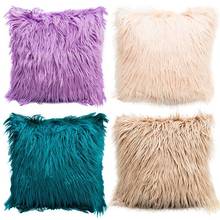 Soft Artificial Fur Cushion Cover Hairy Faux Plain Plush Fluffy Soft Cushion Cover Pillow Cover Solid Color Cases For Home Sofa 2024 - buy cheap