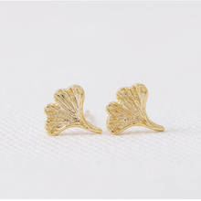 Fashion Silver plated Ginkgo Leaf Stud Earrings for women 2024 - buy cheap