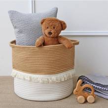 Cotton Thread Tassel Storage Basket Foldable Dirty Clothes Sundries Toys Storage Baskets Laundry Container Barrel Home Basket 2024 - buy cheap
