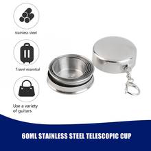 60ml Stainless Steel Telescopic Cup Portable Outdoor Travel Camping Folding Cup with Lid Home Drinkware Accessories 2024 - buy cheap