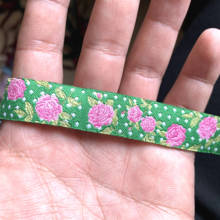 ZERZEEMOOY 5/8 16mmx5yards NEW Green Flower Wholesale Polyester Woven Jacquard Ribbon With Dachshund Dog For Dog Collar 2024 - buy cheap