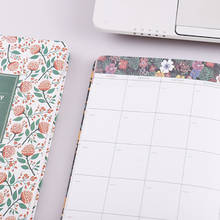 New Product Kawaii PU Leather Floral Schedule Planner Diary Plan Notebook Notebook School Office Supplies Stationery блокнот 2024 - buy cheap