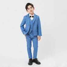 Flower Boys Formal Jacket Vest Pants Suit Kids Wedding Birthday Party Dress Child Tuxedo costume, for boys, n40 baby Kids gift Birthday Party clothing set, for Formal 2024 - buy cheap