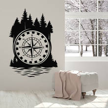 Compass Wall Decal Adventure Forest Lake Wind Rose Vinyl Window Stickers Bedroom Living Room Home Decor Creative Art Mural M335 2024 - buy cheap