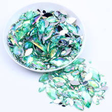 6x12mm 5000pcs AB colors Marquise Earth Facets Flatback Acrylic Rhinestone Strass High Shine Nail Art Decorations 2024 - buy cheap