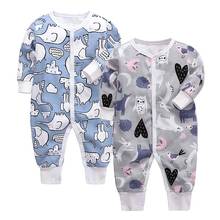 Unisex Fashion Cartoon Print Cotton Boys Girls Long Sleeve Romper Infant Jumpsuit Newborn 2Piece/lot Baby Clothes 2024 - buy cheap