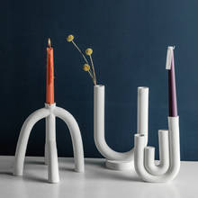 Castiçal criativo simples para velas à luz de velas | suporte de velas em cerâmica nórdico, decoração geométrica, adereços para casamento 2024 - compre barato