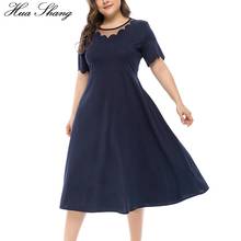 6XL Plus Size Casual Dress Women Sprint Autumn Mesh O Neck Short Sleeve Solid Party Dress Ladies Tunic Maxi Long Dresses 2024 - buy cheap