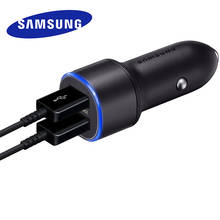 Samsung-cargador de coche USB Dual, adaptador rápido adaptable, Cable Micro USB tipo C para Galaxy s10, s9, s8 Plus, Note 10, 20, 10 +, S20, S21 Plus 2024 - compra barato