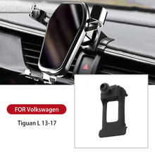 Melhor montagem de ventilação ar do carro suporte do telefone ajustável gps smartphone suporte para vw volkswagen tiguan l 2013 2014 2015 2016 2017 titular 2024 - compre barato