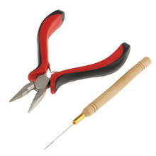 Hair Extensions Pliers with Wooden Pulling Hook Set For Silicone Micro Ring Loop Bead 2024 - buy cheap