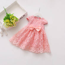 Baby Girls Dresses Mesh Flower Bow First Year Birthday Party Dress Summer Newborn Princess Wedding Clothing Infant Costume 2024 - buy cheap