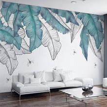 Custom Mural Wallpaper Modern Minimalist Hand Painted 3D Watercolor Plant Leaves Fresco Living Room Bedroom Papel De Parede 3 D 2024 - buy cheap