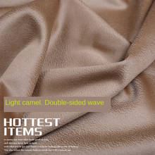 [Camel claro. Abrigo de Cachemira de doble cara para invierno, tejido clásico de lana 100%, color sólido, ondas al agua 2024 - compra barato