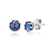 Blue Sparkling Crown Stud Earrings 100% 925 Sterling-Silver-Jewelry Free Shipping 2024 - buy cheap
