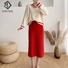 2020 Autumn Winter Women Knitted Sets Full Sleeve O-Neck Pullovers Sweater Tops + Elastic Midi Skirts 2 Pieces Set S08505K 2024 - buy cheap